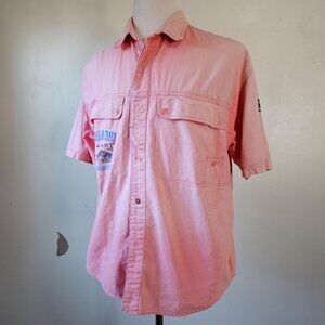 Vintage 90s‎ Bugle Boy Button Shirt Beach Surf Skater California Casual Pink XL